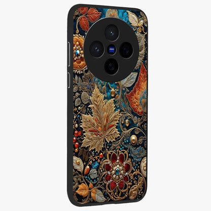 Royal Jewel Garden Glass Case upright view showcasing rich floral artwork with luxurious garden theme.