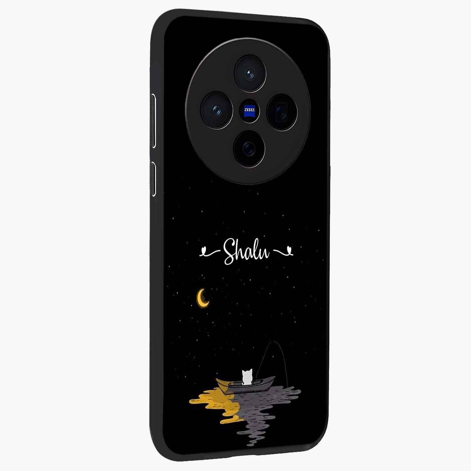 Silent Night Row Glass Case upright view showcasing tranquil night artwork with serene landscape theme.