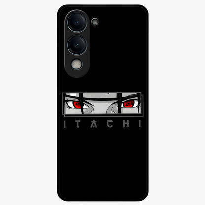 Scarlet Gaze Dominance Glass Case showing flat back view with striking red themed artwork and glossy glass finish.