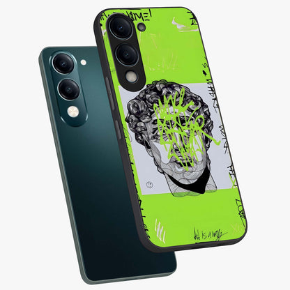 Neo Graffiti Rebellion Glass Case displayed in angled mockup highlighting urban street art design with rebellious aesthetic.