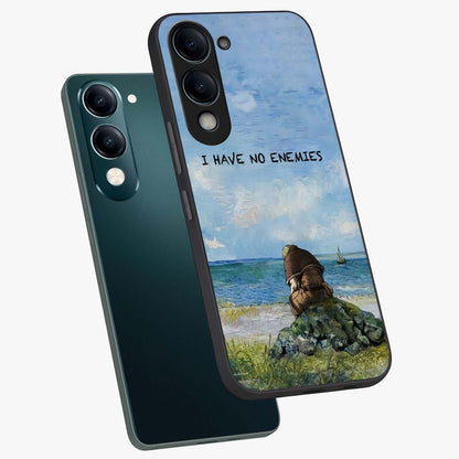 Peace Beyond War Glass Case displayed in angled mockup highlighting meaningful message design with artistic aesthetic style.
