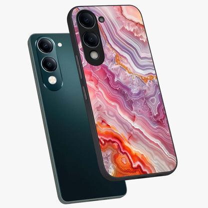 Rose Quartz Marble Glass Case displayed in angled mockup highlighting elegant marble pattern with soft aesthetic style.