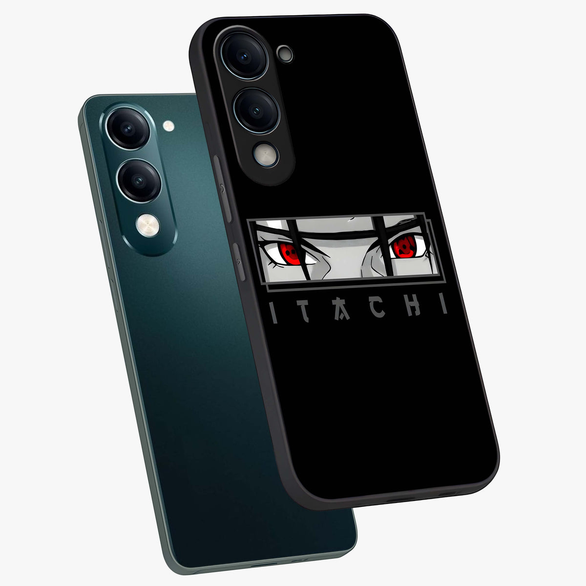 Scarlet Gaze Dominance Glass Case displayed in angled mockup highlighting intense visual design with bold scarlet aesthetic.