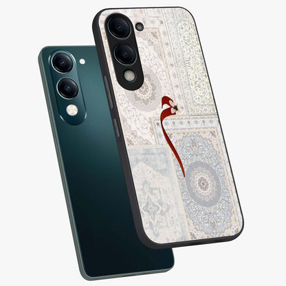 White Aesthetic Bow Glass Case displayed in angled mockup highlighting clean bow design with soft aesthetic style.