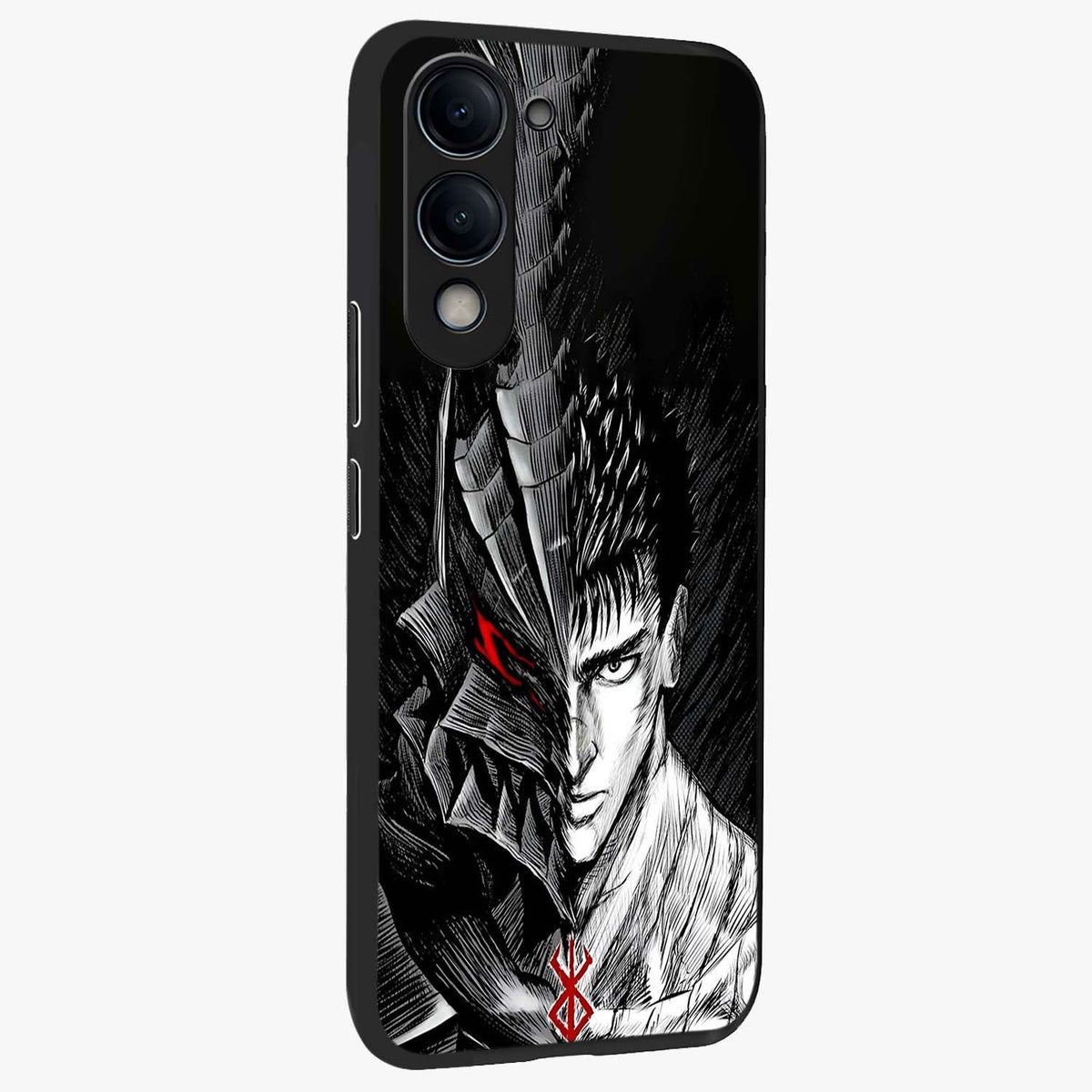 Berserker Blood Oath Glass Case upright view showcasing intense warrior aesthetic with dramatic artistic style.