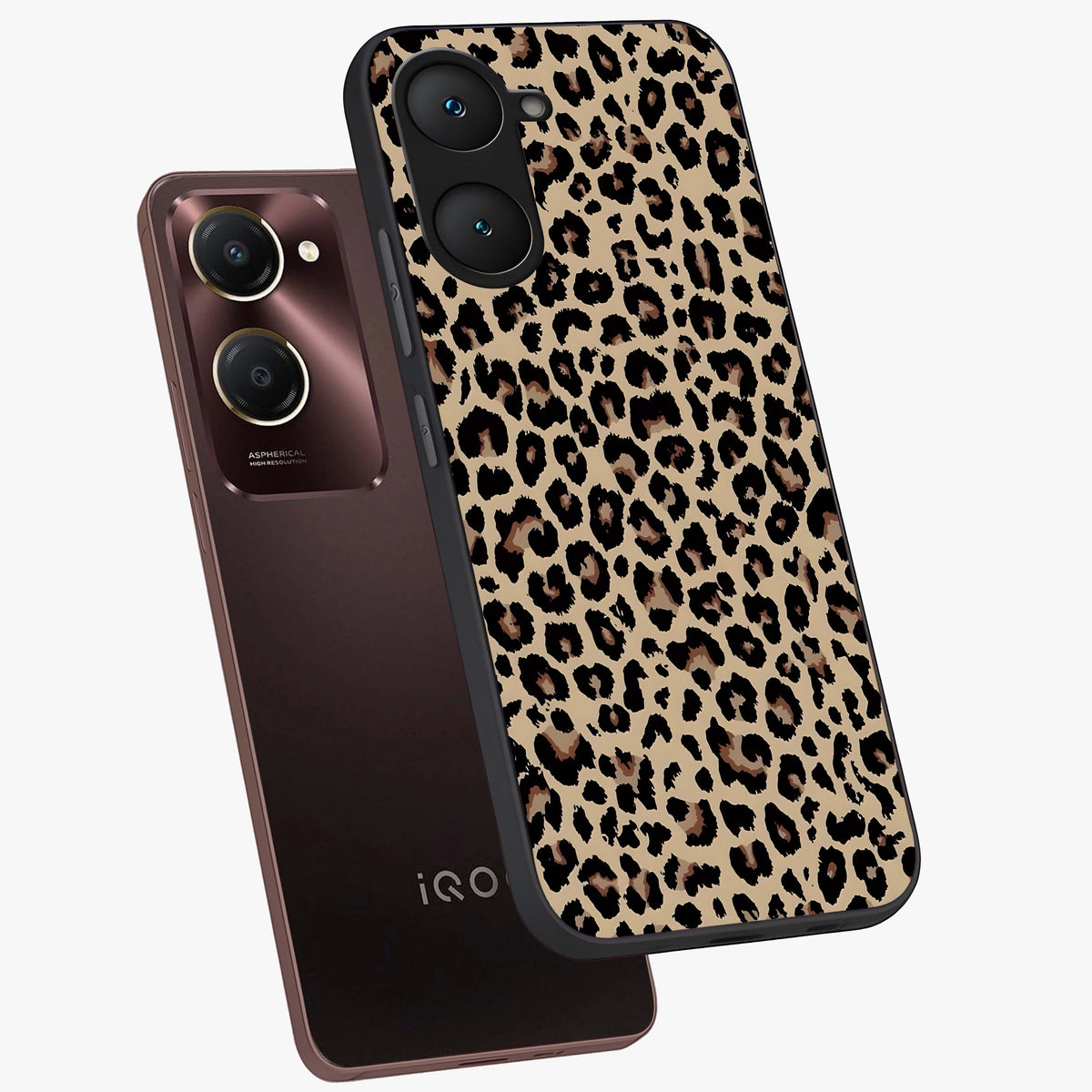 Savage Chic Pattern Glass Case displayed in angled mockup highlighting bold fashion inspired design with chic aesthetic.