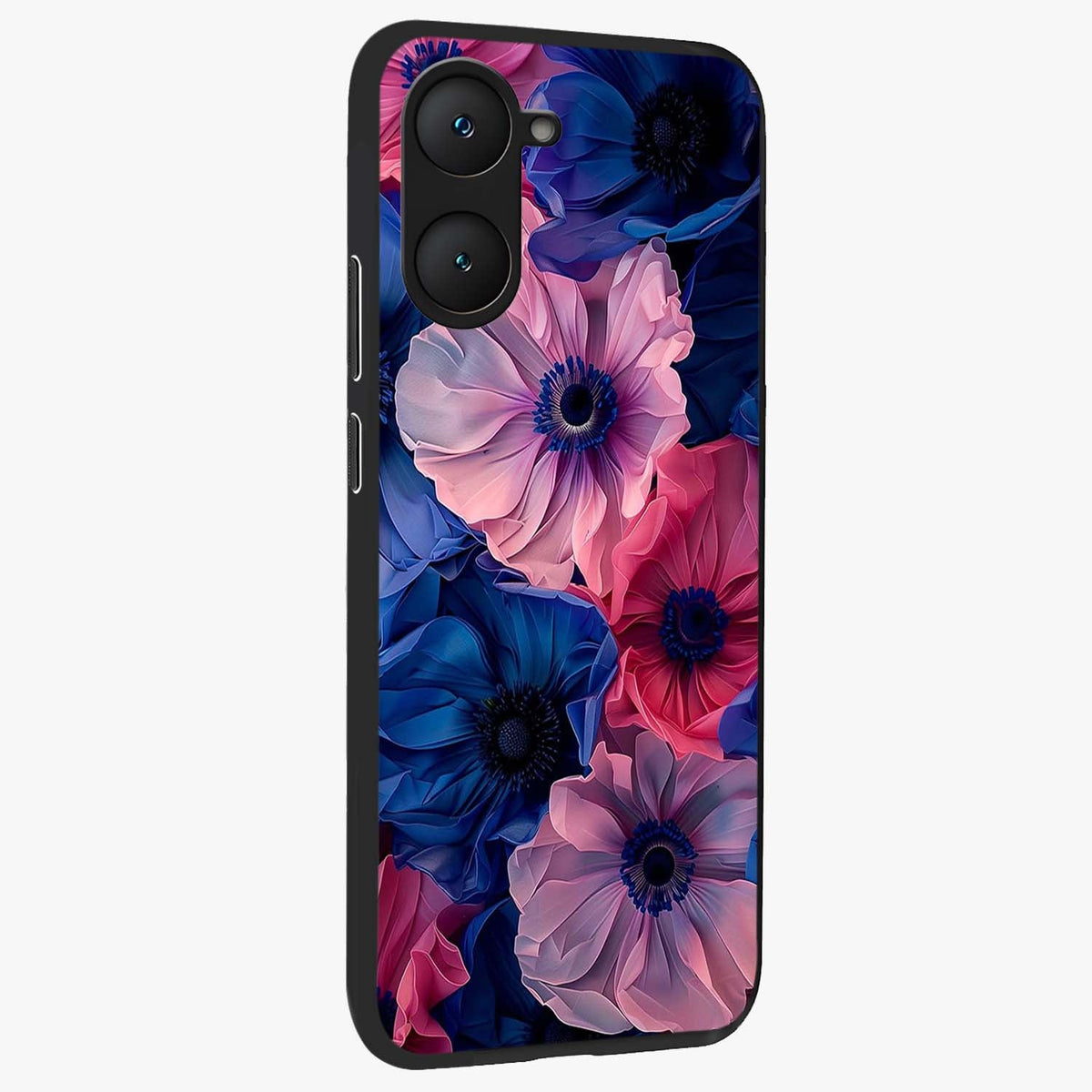 Flower Paper Art Pattern Glass Case upright view showcasing decorative paper floral artwork with creative craft style.