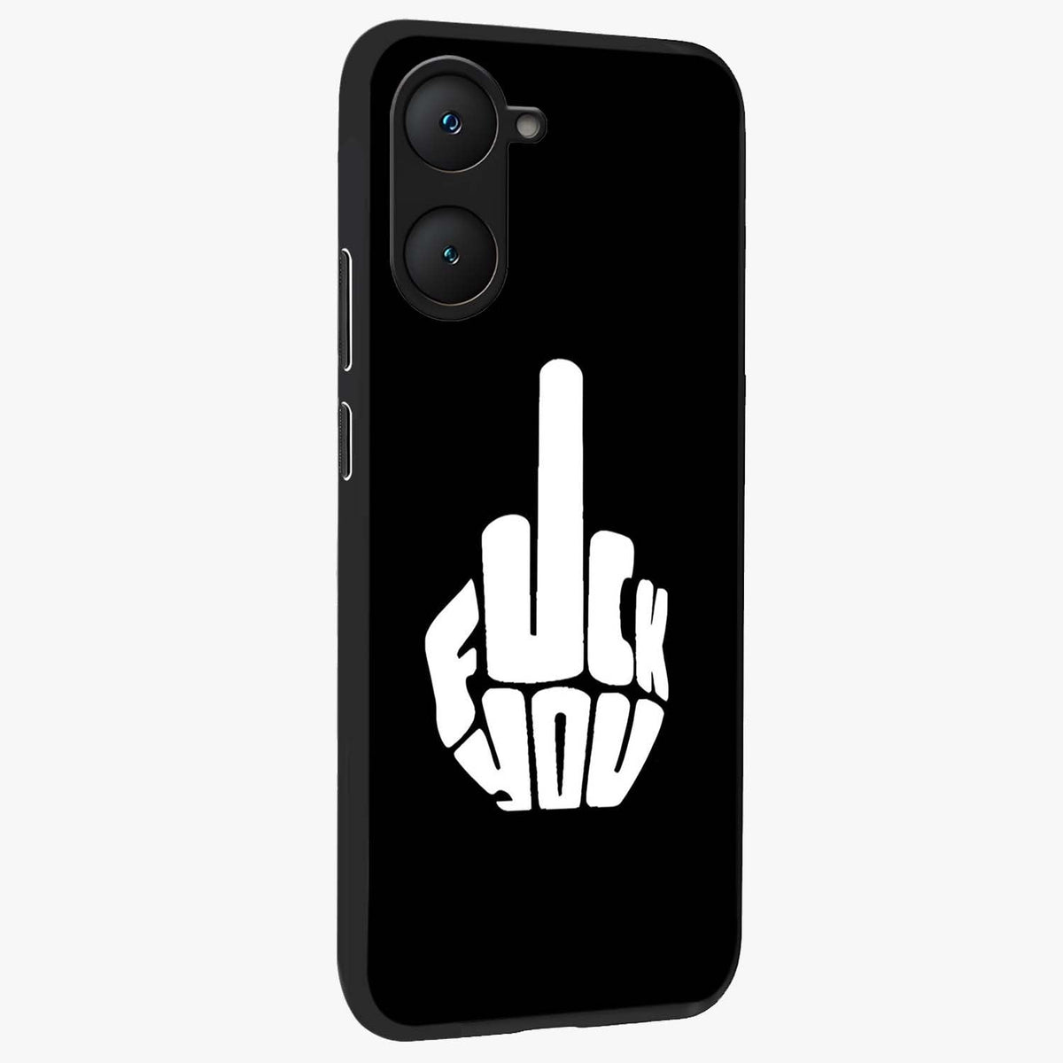 Rebel Mode On Glass Case upright view showcasing striking statement artwork with bold rebellious theme.