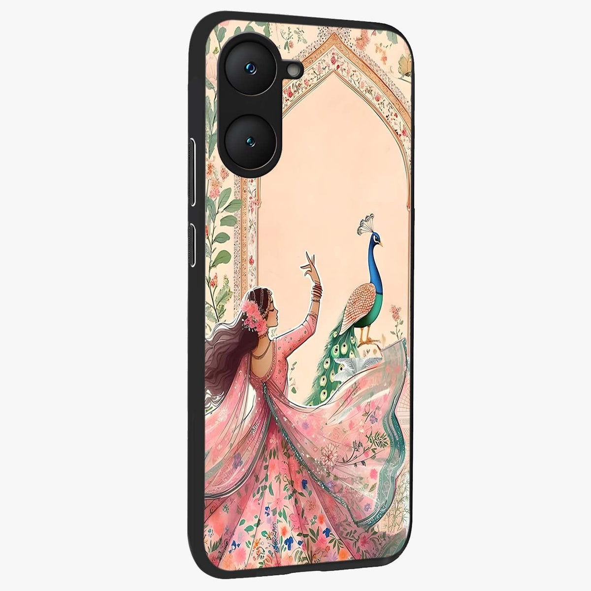Royal Grace Muse Glass Case upright view showcasing stylish artistic artwork with sophisticated royal theme.