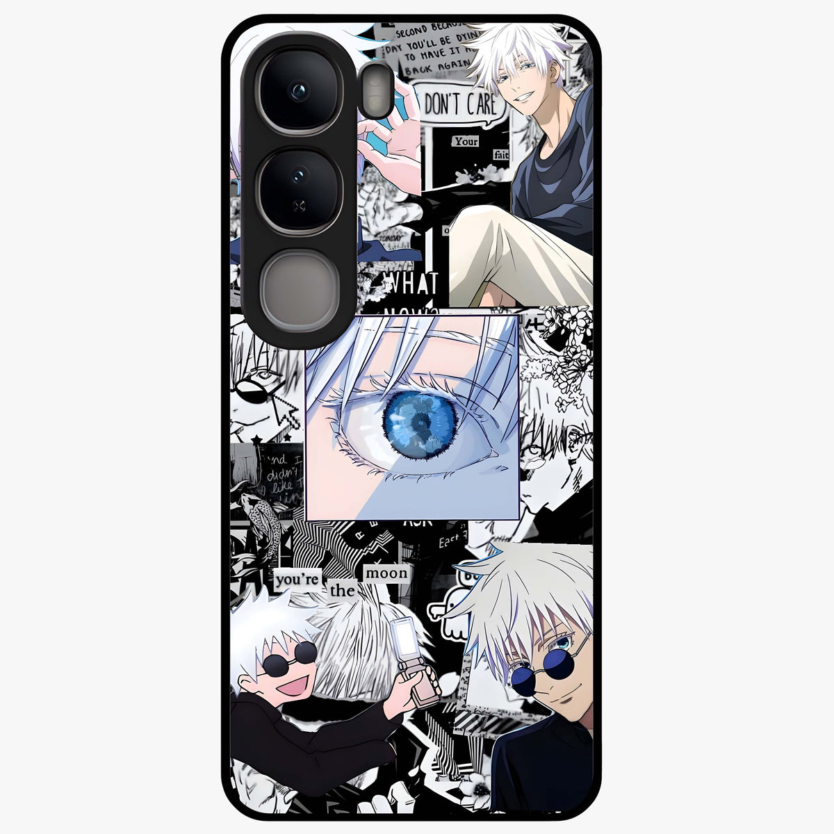 Infinity Sorcerer Chaos Glass Case showing flat back view with mystical sorcerer themed artwork and glossy glass finish.