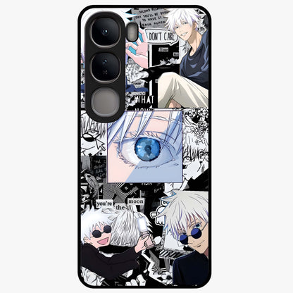 Infinity Sorcerer Chaos Glass Case showing flat back view with mystical sorcerer themed artwork and glossy glass finish.