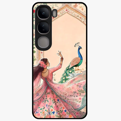 Royal Grace Muse Glass Case showing flat back view with elegant artistic artwork and glossy glass finish.