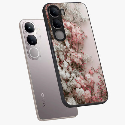 Blush Blossom Cloud Glass Case displayed in angled mockup highlighting soft cloud and blossom design with pastel aesthetic.