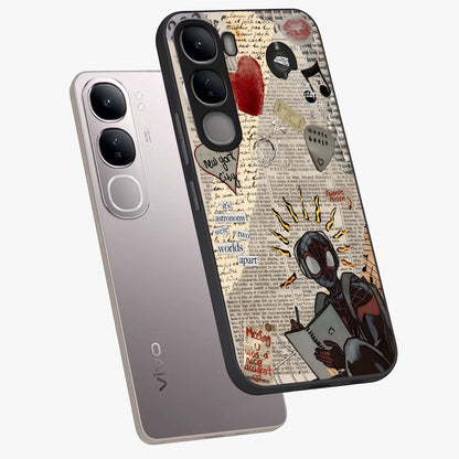 City Dream Sketch Glass Case displayed in angled mockup highlighting minimal city illustration with aesthetic sketch style.