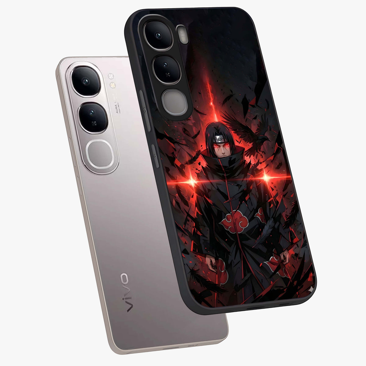 Focused Blade Discipline Glass Case displayed in angled mockup highlighting clean minimal text artwork with modern aesthetic style.