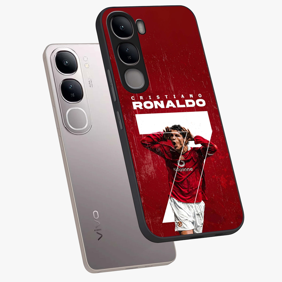 Goal Celebration Legacy Glass Case displayed in angled mockup highlighting energetic sports celebration design with bold athletic theme.