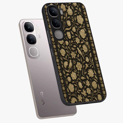 Golden Evil Eye Mandala Glass Case displayed in angled mockup highlighting protective evil eye symbol with golden mandala design.