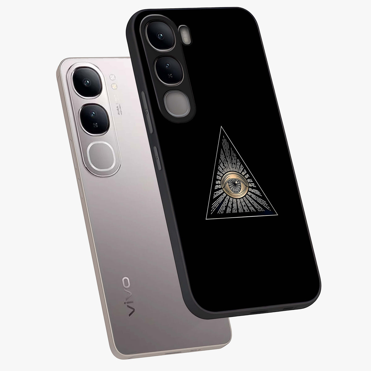 Illuminati Evil Glass Case displayed in angled mockup highlighting dark occult inspired design with bold aesthetic style.