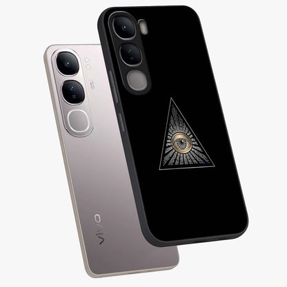 Illuminati Evil Glass Case displayed in angled mockup highlighting dark occult inspired design with bold aesthetic style.
