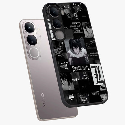 Midnight Chaos Mind Glass Case displayed in angled mockup highlighting chaotic artistic design with dramatic midnight aesthetic.