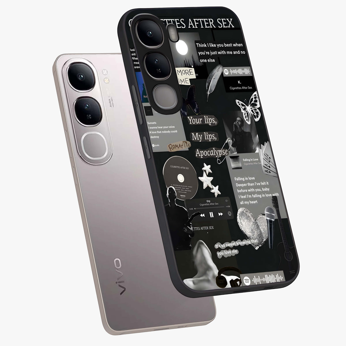 Midnight Love Echo Glass Case displayed in angled mockup highlighting elegant love inspired design with deep aesthetic style.