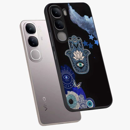 Mystic Hand Aura Glass Case displayed in angled mockup highlighting magical aura design with spiritual aesthetic style.