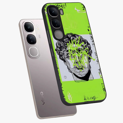Neo Graffiti Rebellion Glass Case displayed in angled mockup highlighting urban street art design with rebellious aesthetic.