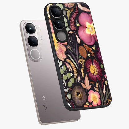 Petal Dream Tapestry Glass Case displayed in angled mockup highlighting decorative petal pattern with elegant botanical aesthetic.