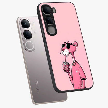 Pink Panther Glass Case displayed in angled mockup highlighting playful cartoon character design with vibrant pink aesthetic.