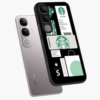 Starbucks Mocha Glass Case displayed in angled mockup highlighting stylish mocha themed design with cozy café aesthetic.