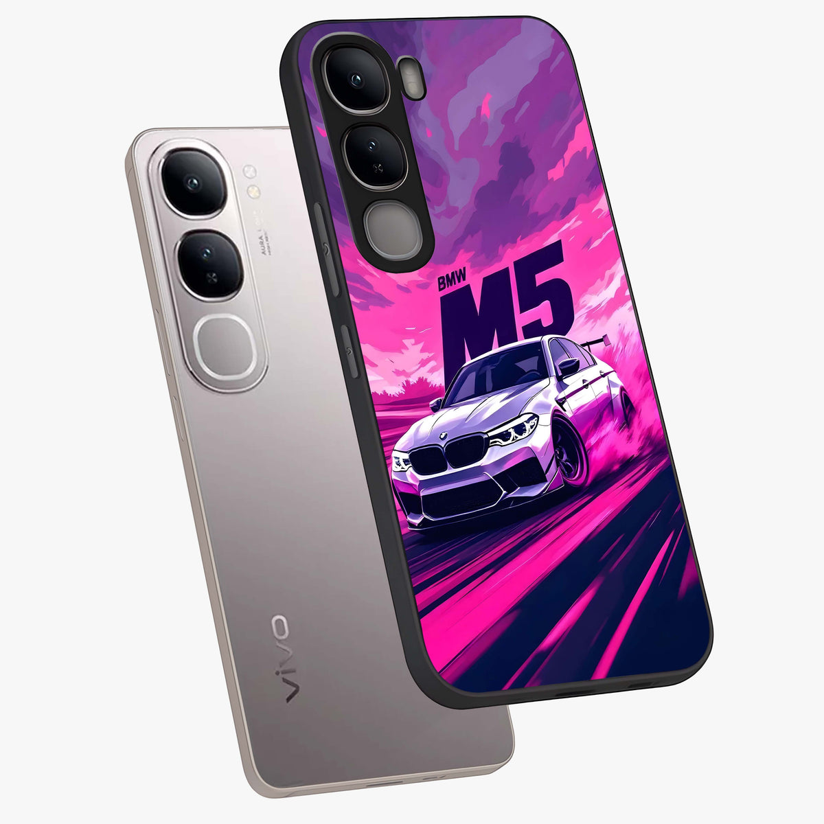 Velocity Drift Pulse Glass Case displayed in angled mockup highlighting dynamic drift design with sporty automotive aesthetic.
