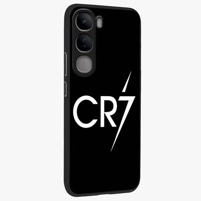 Cr7 Elite Strike Glass Case upright view showcasing energetic football inspired design with modern sports aesthetic.