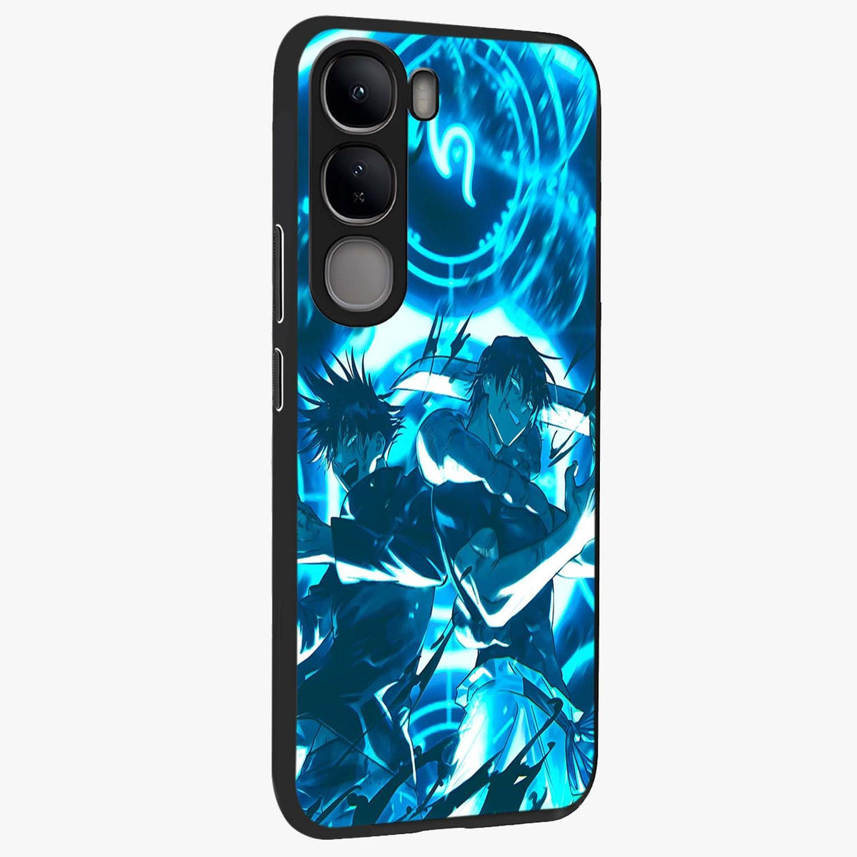 Cursed Energy Clash Glass Case upright view showcasing dramatic clash artwork with bold supernatural theme.