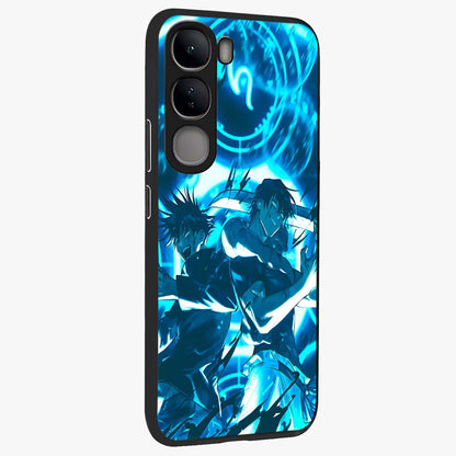 Cursed Energy Clash Glass Case upright view showcasing dramatic clash artwork with bold supernatural theme.