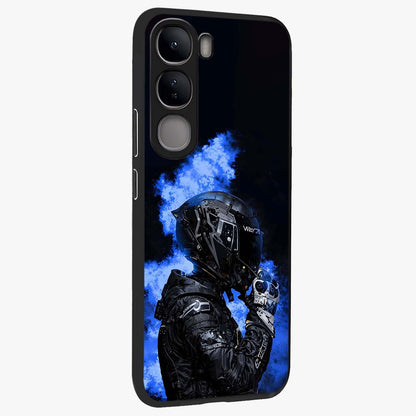 Cyber Sentinel Protocol Glass Case upright view showcasing advanced cyber sentinel artwork with futuristic tech theme.