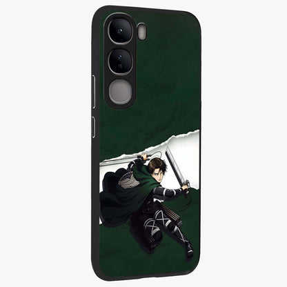 Emerald War Vanguard Glass Case upright view showcasing dramatic warrior artwork with bold fantasy theme.