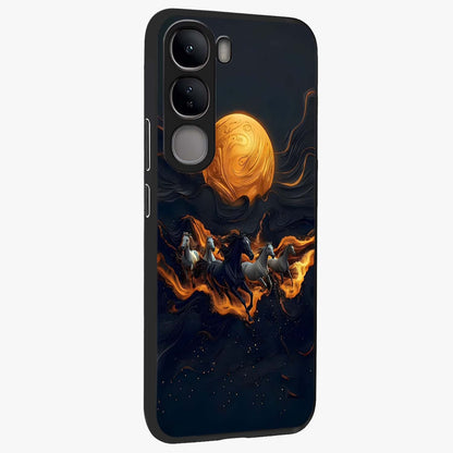 Golden Royal Heritage Glass Case upright view showcasing elegant royal artwork with classic heritage theme.