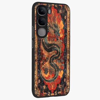 Inferno Dragon Soul Glass Case upright view showcasing intense dragon artwork with fantasy fire theme.