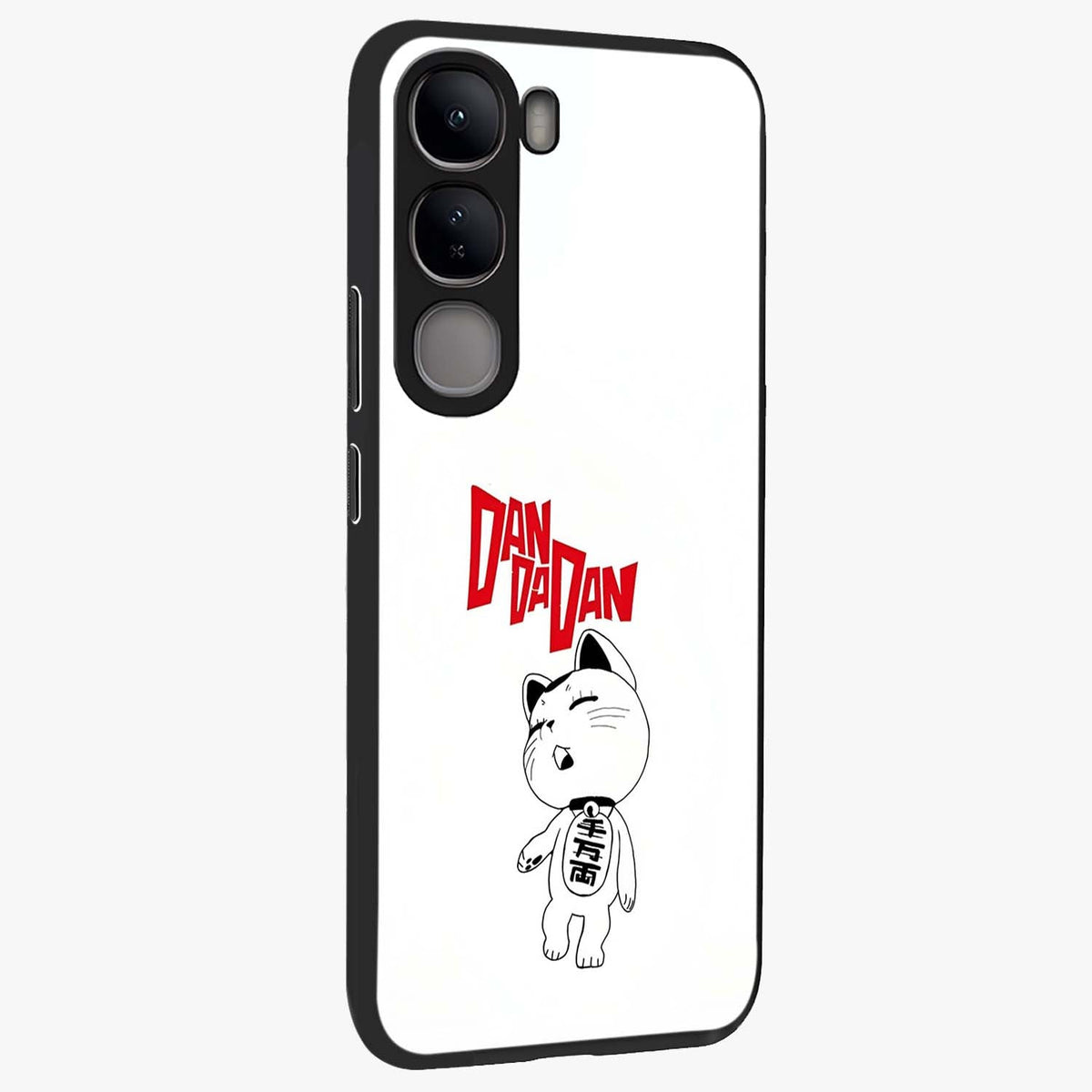 Playful Spirit Charm Glass Case upright view showcasing vibrant charm artwork with fun artistic theme.