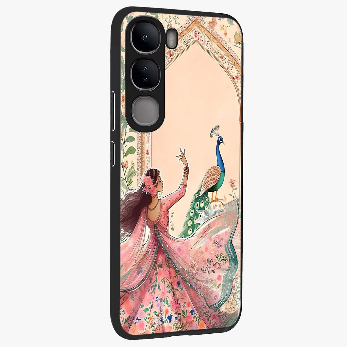 Royal Grace Muse Glass Case upright view showcasing stylish artistic artwork with sophisticated royal theme.