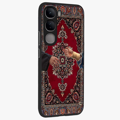 Royal Touch Reach Glass Case upright view showcasing stylish royal inspired artwork with graceful theme.