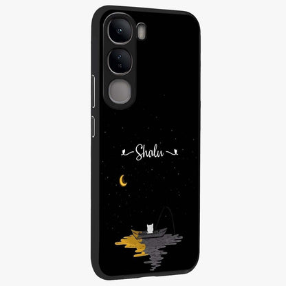 Silent Night Row Glass Case upright view showcasing tranquil night artwork with serene landscape theme.