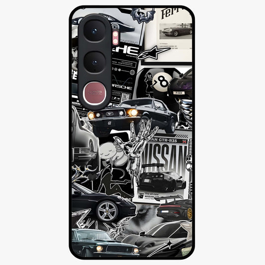 Aesthetic Dark Love Glass Case showing flat back view with dark romantic artwork and glossy glass finish.