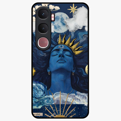 Aesthetic Lord Shiva Glass Case showing flat back view with divine Shiva artwork and glossy glass finish.