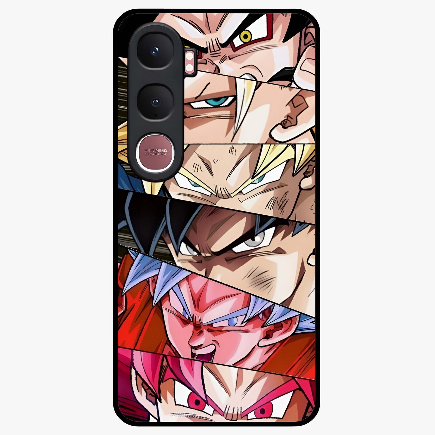 Anime Character Glass Case showing flat back view with vibrant anime artwork and glossy glass finish.