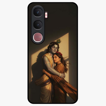 Divine Eternal Love Glass Case showing flat back view with spiritual love themed artwork and glossy glass finish.