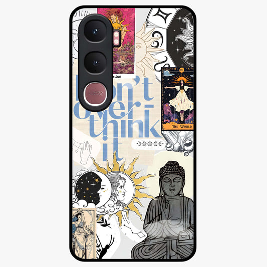 Ethereal Thoughts Glass Case showing flat back view with dreamy artistic artwork and glossy glass finish.