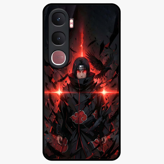 Focused Blade Discipline Glass Case showing flat back view with warrior sword themed artwork and glossy glass finish.