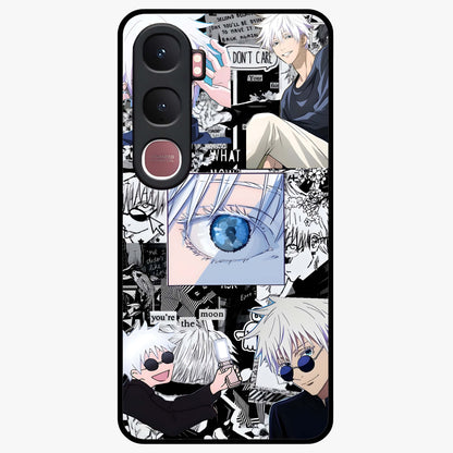 Infinity Sorcerer Chaos Glass Case showing flat back view with mystical sorcerer themed artwork and glossy glass finish.