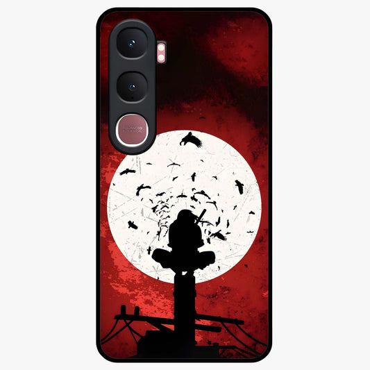 Itachi Limited Edition Naruto Anime Glass Case showing flat back view with iconic anime character artwork and glossy glass finish.